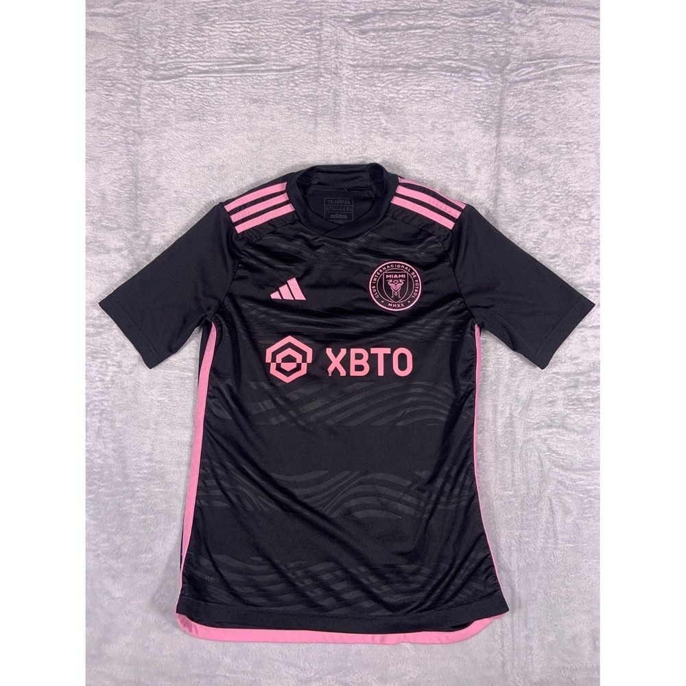 adidas Inter Miami CF 2023-24 Messi #10 Away Jersey Youth L Black Polyester Used